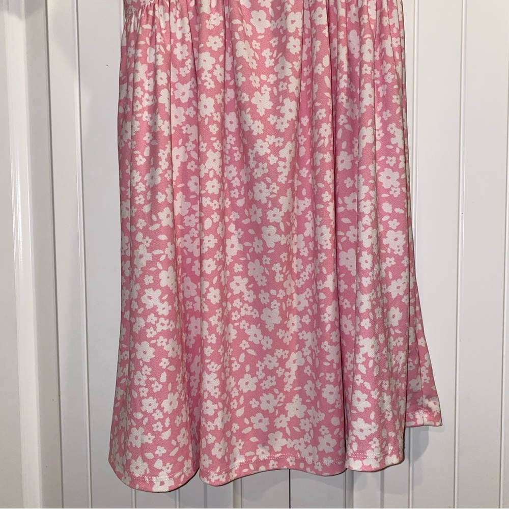 Ardene Pink Floral V-Neck Mini Dress - Picture 5 of 10
